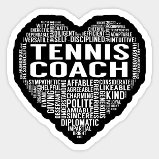 Tennis Coach Heart Sticker